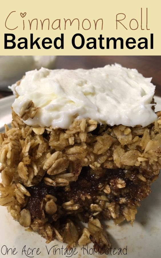 Cinnamon Roll Baked Oatmeal - A Breakfast Casserole Recipe